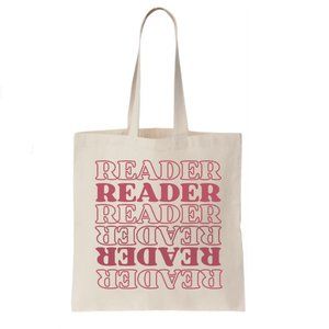Recycled Canvas Tote, Shoulder Book Bag, "Reader..."